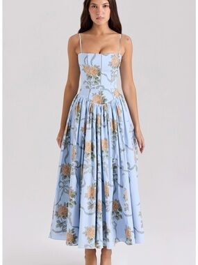 house of cb cesca floral ruched high-low corset dress Cesca Floral Ruched Corset Dress for Princess Events